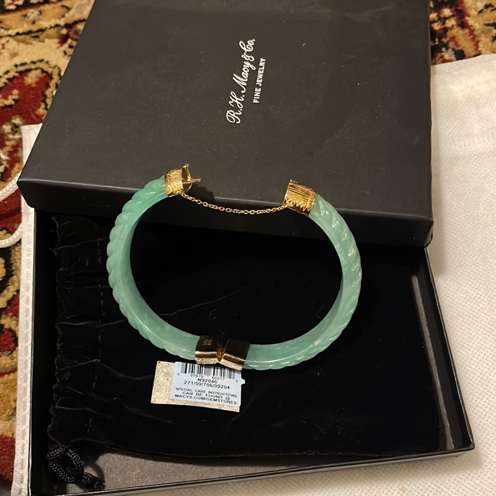 Jade Bangle Bracelet - image 2